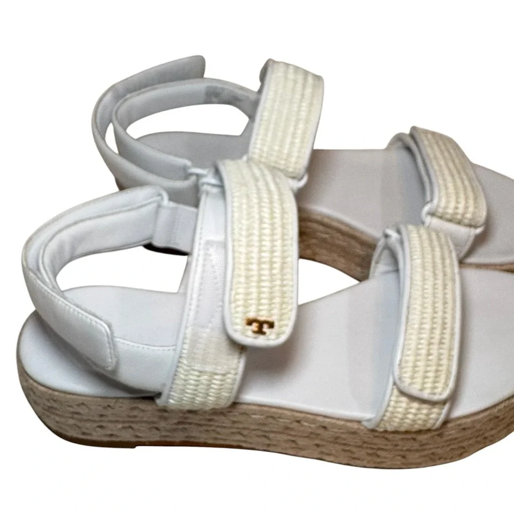 Tory Burch Kira Platform Espadrille Sport Sandals White Size 10 New